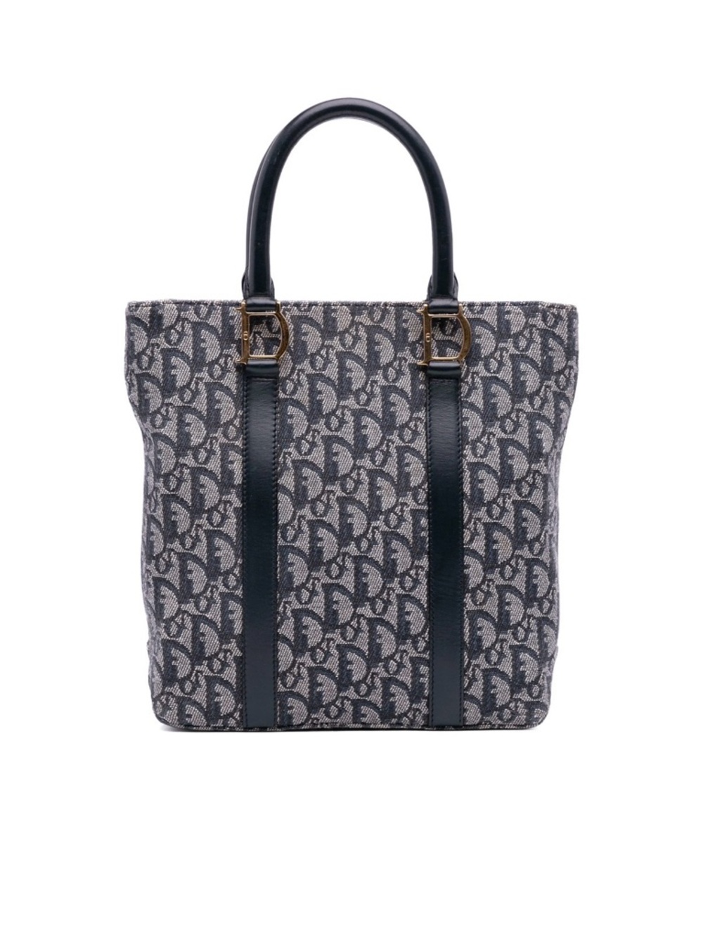 Dior Monogram Top-Handle Tote in Navy and Ivory